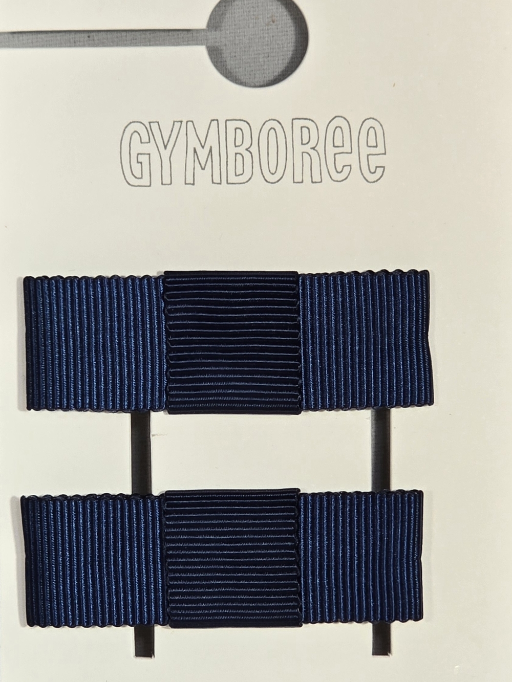 Gymboree Navy Ribbon Bow Hair Clips - Set of 2